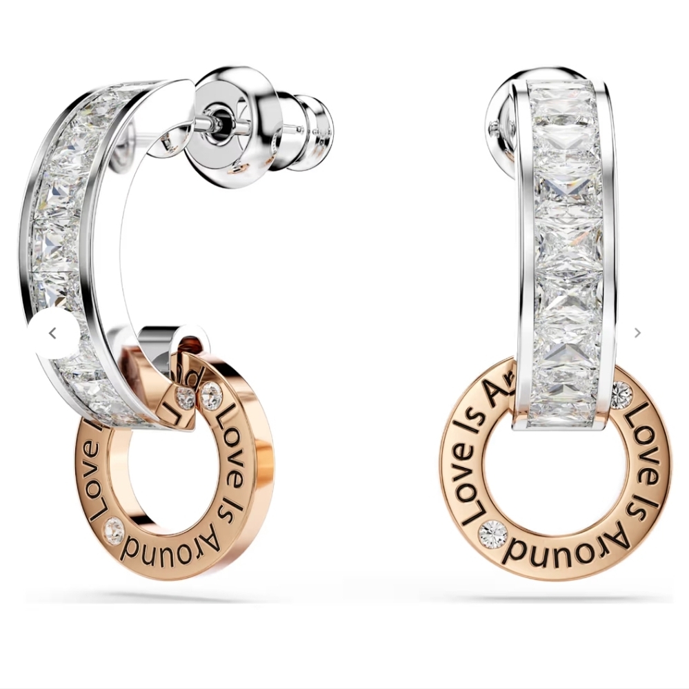 RARE. Retired. Connexus drop earrings Mixed cuts, `Love is around`